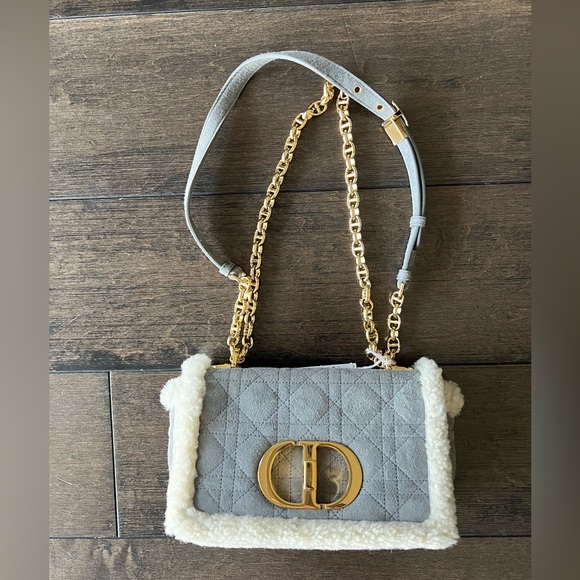 BNWT CHRISTIAN DIOR shearling Caro bag - Picture 2 of 14